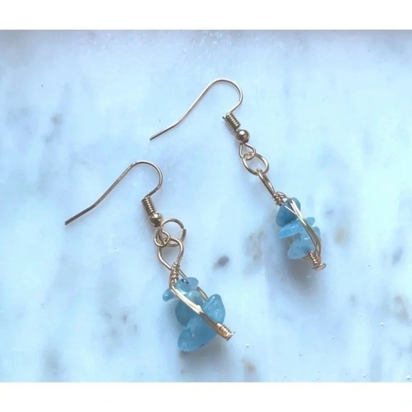 1 LEFT! Gold Wired Blue Stone - Picture 1 of 4